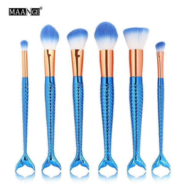 1-16PCS Big Mermaid Makeup Brushes Set