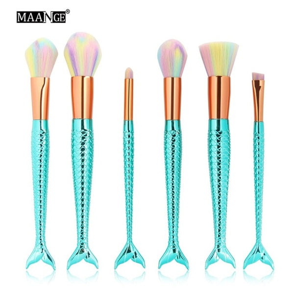 1-16PCS Big Mermaid Makeup Brushes Set