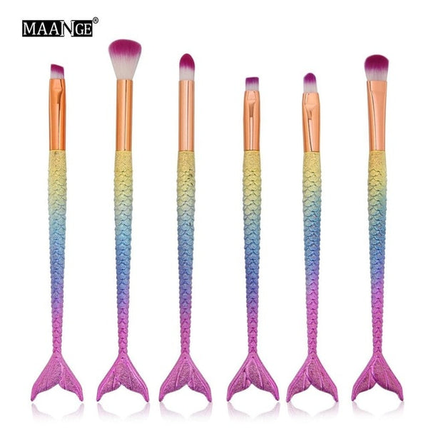 1-16PCS Big Mermaid Makeup Brushes Set