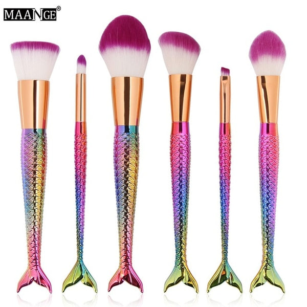 1-16PCS Big Mermaid Makeup Brushes Set