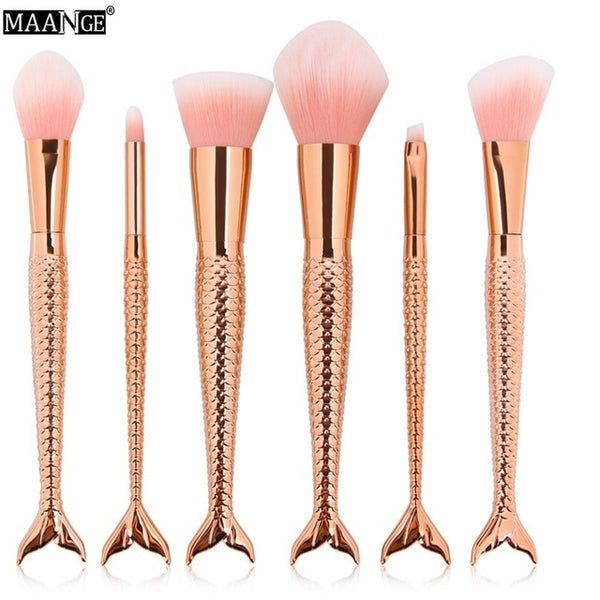 1-16PCS Big Mermaid Makeup Brushes Set