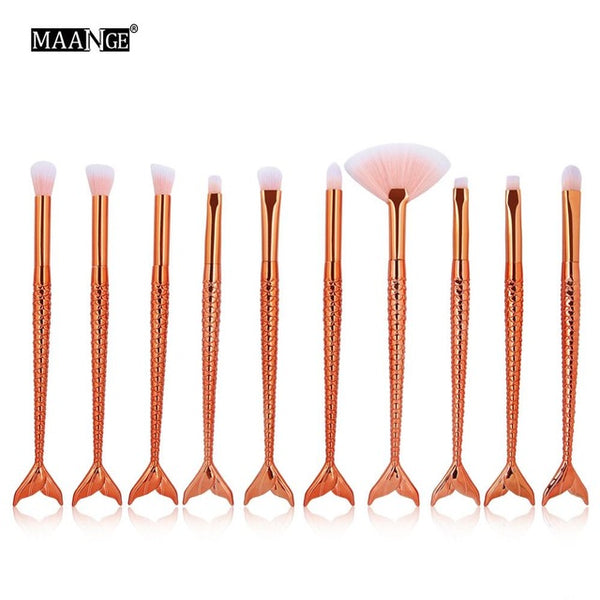 1-16PCS Big Mermaid Makeup Brushes Set