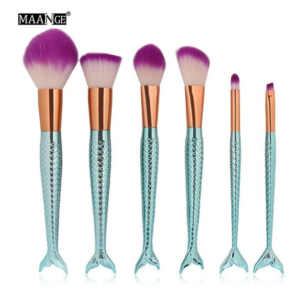 1-16PCS Big Mermaid Makeup Brushes Set