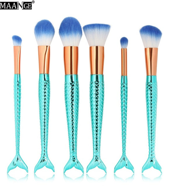 1-16PCS Big Mermaid Makeup Brushes Set