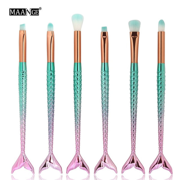 1-16PCS Big Mermaid Makeup Brushes Set