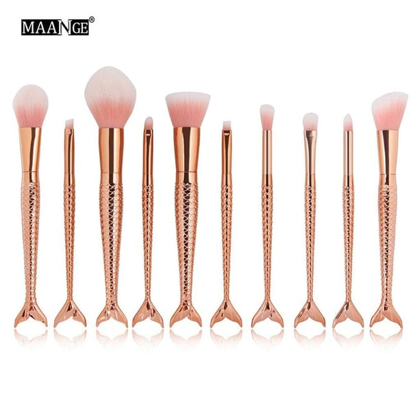 1-16PCS Big Mermaid Makeup Brushes Set