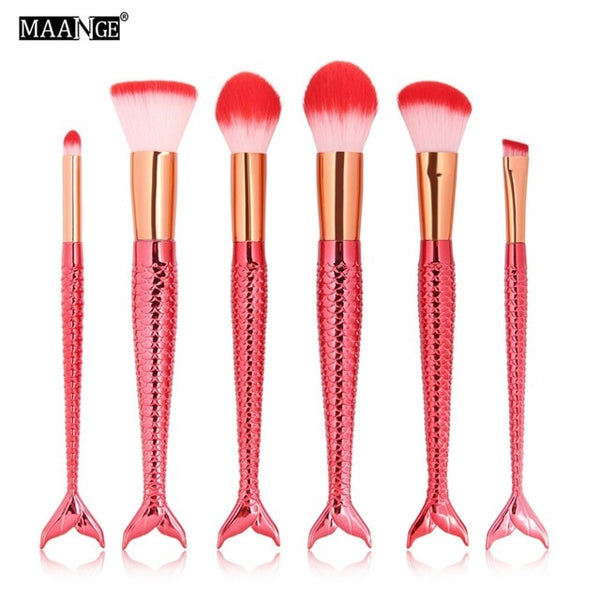 1-16PCS Big Mermaid Makeup Brushes Set