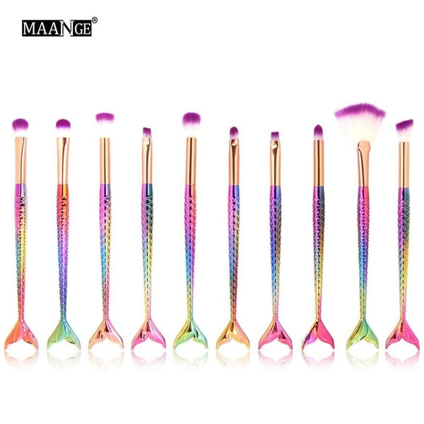 1-16PCS Big Mermaid Makeup Brushes Set
