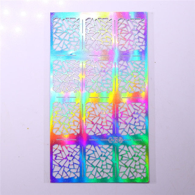 1 Sheet Irregular Pattern Nail Vinyls Rose Manicure Nail Art Stencil Stickers 12 Tips/Sheet