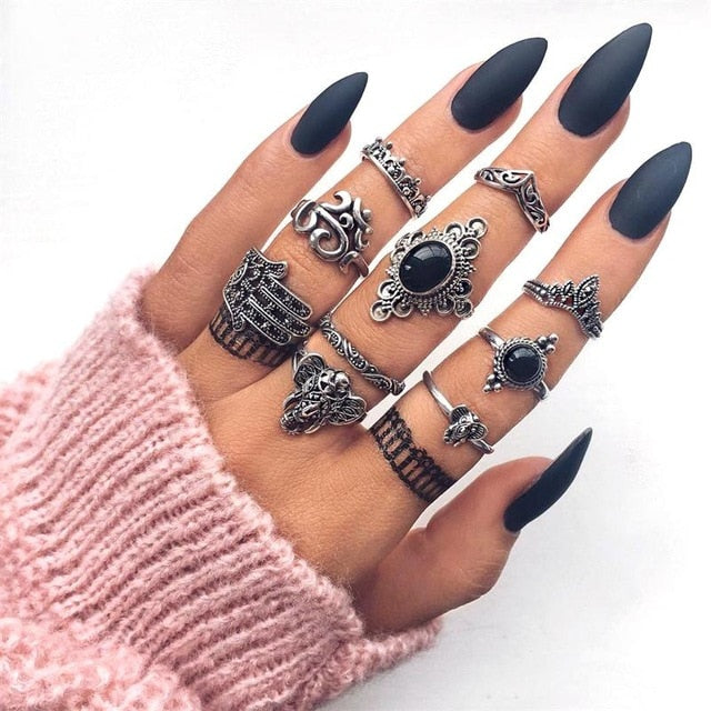 10 Pcs/set Ring Vintage Jewelry Accessories