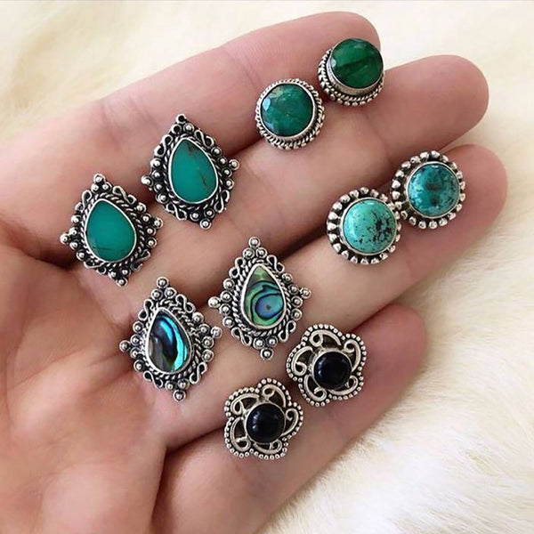 10 Pcs/set Women Fashion Earrings Set Personality Party Wedding Bohemian Jewelry