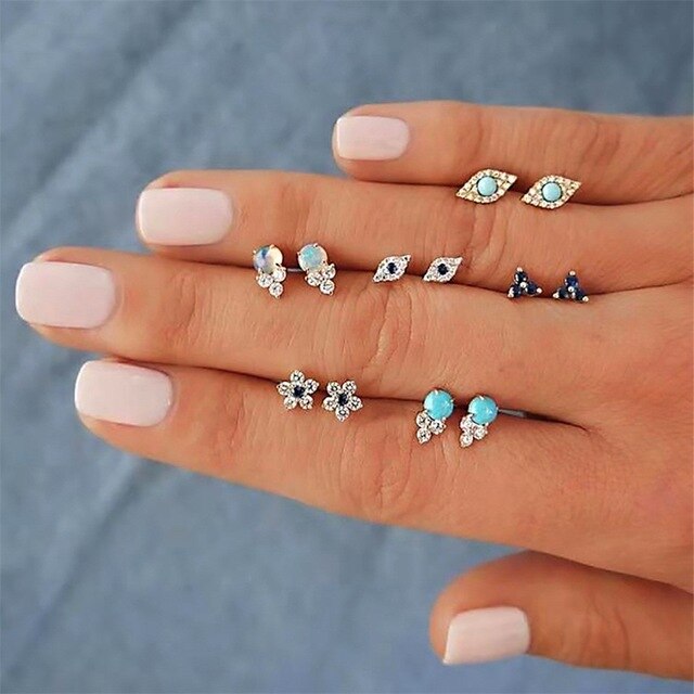 12 Pcs/set Earrings Set Women Party Charm Jewelry Clothing Accessories