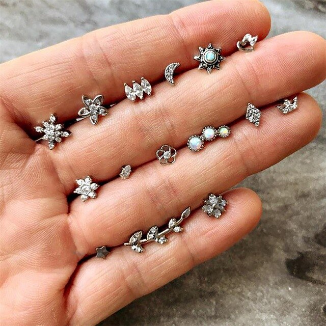 14 Pcs/set Earrings Set Women Simple Jewelry Accessories