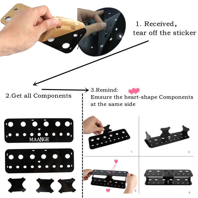 15 Holes Acrylic Makeup Brush Holder Organizer Drying Rack Shelf Display Dryer Stand Storag Case Cosmetic Tool