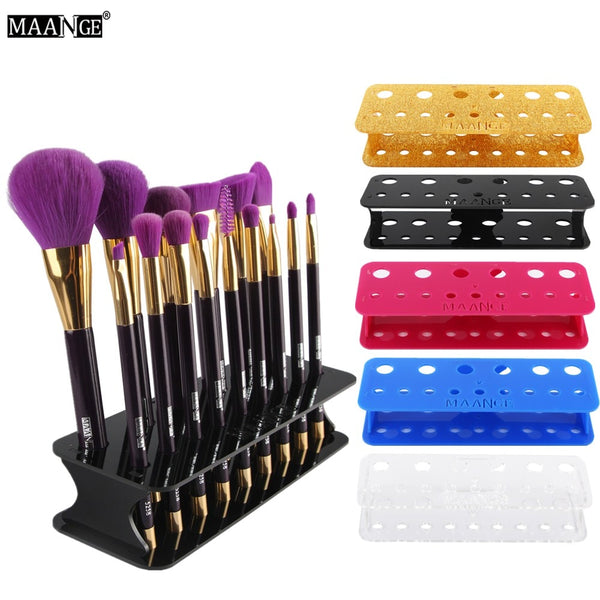 15 Holes Acrylic Makeup Brush Holder Organizer Drying Rack Shelf Display Dryer Stand Storag Case Cosmetic Tool
