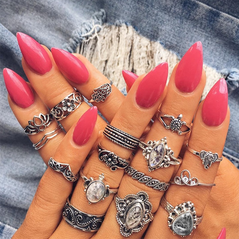 16 Pcs/set Women Fashion  Ring Jewelry
