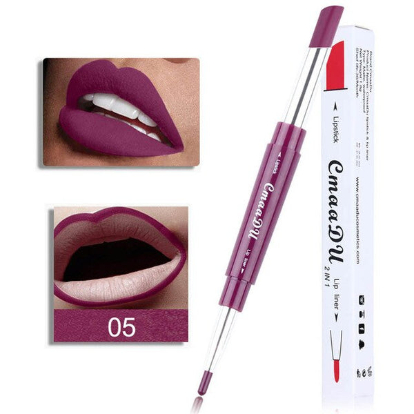 New Fashion Lip Liner Double-end Long Lasting Lip-liner Waterproof Lip Liner Stick Pencil 6 Color Beauty