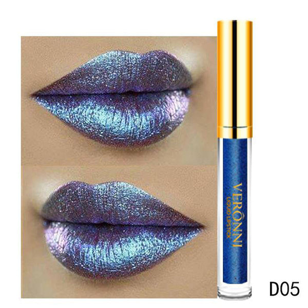 Women's Fashion 10 Color Womens Magic Glitter Flip Lipstick Flip Pull Matte Pearl Lip Gloss Clu