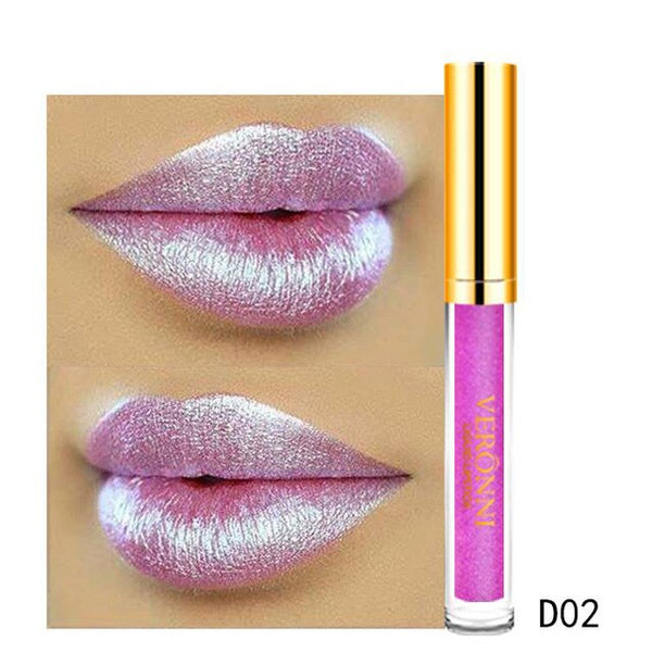 Women's Fashion 10 Color Womens Magic Glitter Flip Lipstick Flip Pull Matte Pearl Lip Gloss Clu