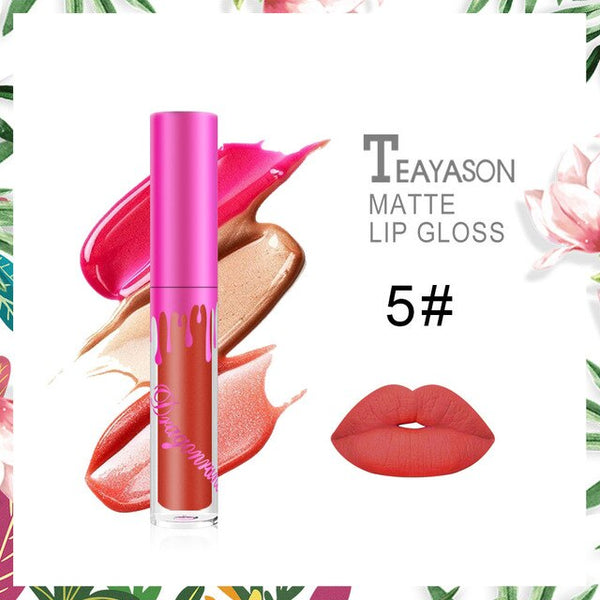 Women's Fashion Beauty Waterproof Long Lasting Lip Liquid Matte Lipstick Lip Gloss Makeup