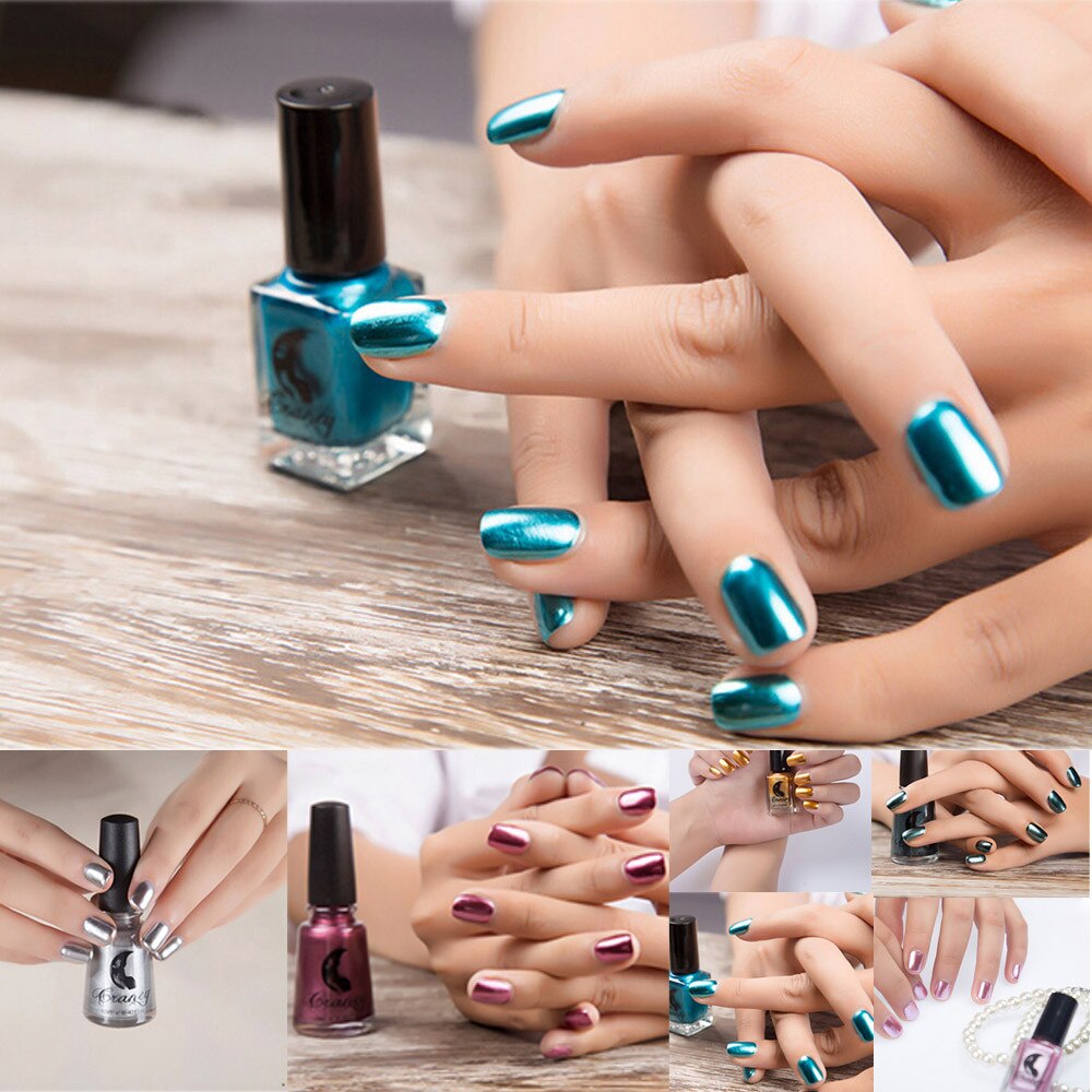 2018 nouveau mode femmes fille miroir vernis à ongles placage argent pâte métal couleur acier inoxydable beauté Nail Art livraison directe