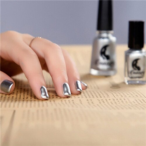 2018 nouveau mode femmes fille miroir vernis à ongles placage argent pâte métal couleur acier inoxydable beauté Nail Art livraison directe