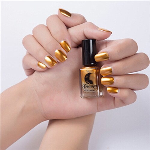 2018 nouveau mode femmes fille miroir vernis à ongles placage argent pâte métal couleur acier inoxydable beauté Nail Art livraison directe