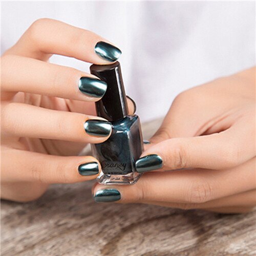 2018 nouveau mode femmes fille miroir vernis à ongles placage argent pâte métal couleur acier inoxydable beauté Nail Art livraison directe