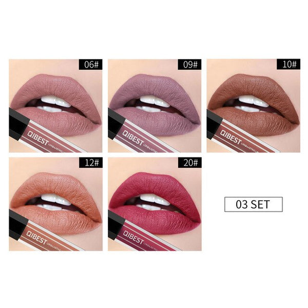 New Fashion 5PCS New Fashion Waterproof Matte Liquid Lipstick Cosmetic Sexy Lip Gloss Kit