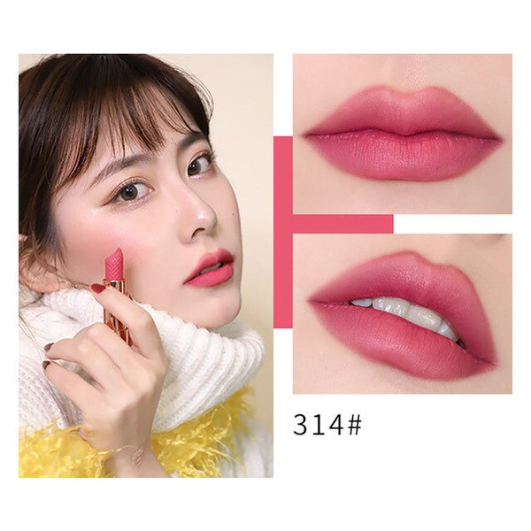 New Fashion Waterproof Lipstick Matte Pumpkin Color Lipstick Eat Earth Rich Vitamin E Moistu Maquiagem Drop Shipping