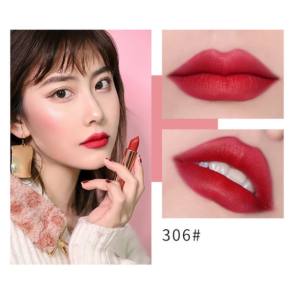 New Fashion Waterproof Lipstick Matte Pumpkin Color Lipstick Eat Earth Rich Vitamin E Moistu Maquiagem Drop Shipping