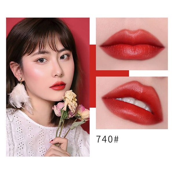 New Fashion Waterproof Lipstick Matte Pumpkin Color Lipstick Eat Earth Rich Vitamin E Moistu Maquiagem Drop Shipping