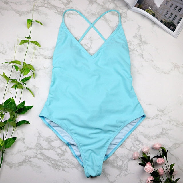 women Swimwear Sexy high cut one piece