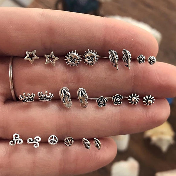 22 Pcs/Set Women  Earring Set Peace Om Yoga Earring Party Jewelry Gift