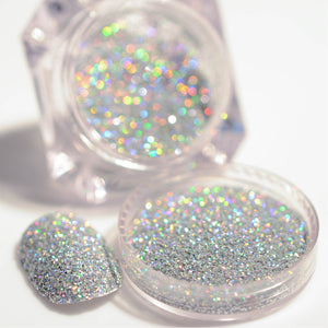 2g/Box Holographic Black Sliver Laser Glitter Powder Gorgeous Holo Nail Dust Powder Manicure Nail Art Glitter Decoration