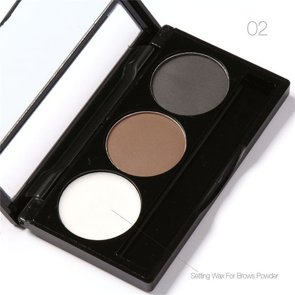 HIGH QUALITY 3 Color Waterproof Eye Shadow Eyebrow Powder Make Up Palette Women Beauty