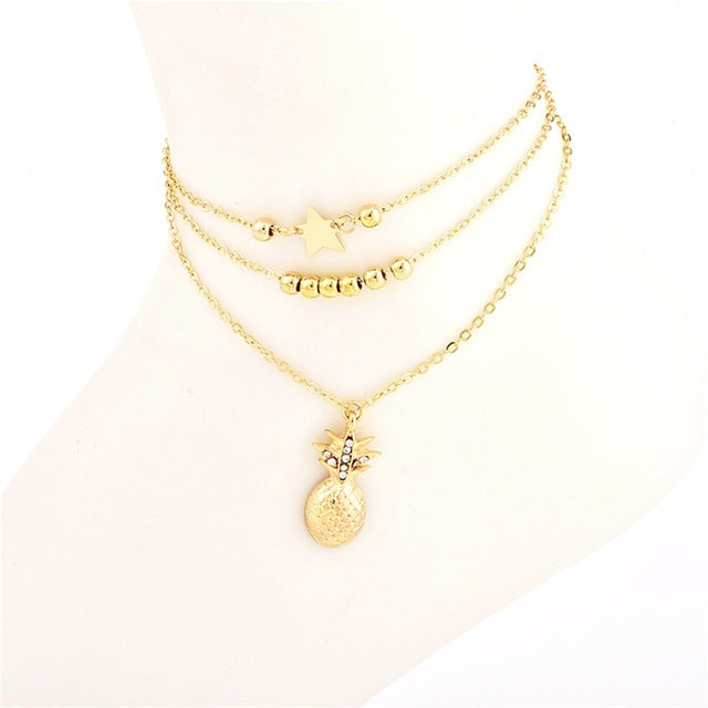 3 Pcs/Set  Women Anklet Set Combination Girl Gift