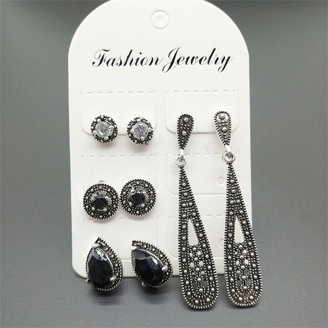 4 Pair/set Women Earrings Set Wedding Party Gift Accessories