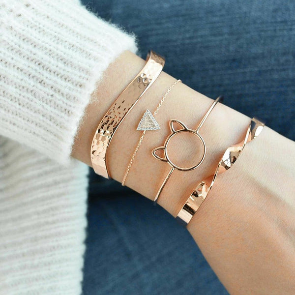 4 Pcs/set Women Bracelet Set Bohemian Punk Jewelry Accessories