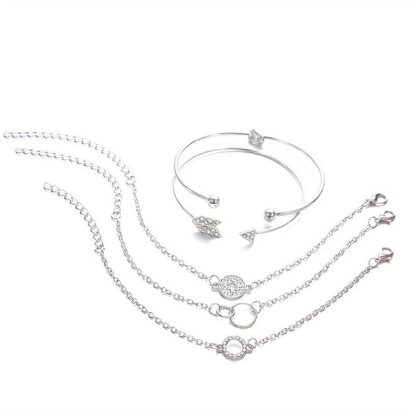 5 Pcs/set Fashion Bracelet Set Women Charm Party Jewelry Gift