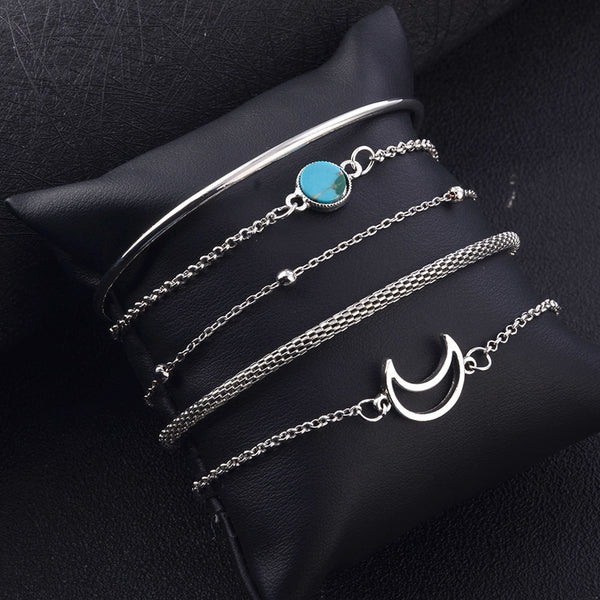 5 Pcs/set Women Fashion Bangle Bracelets Gift Accessories