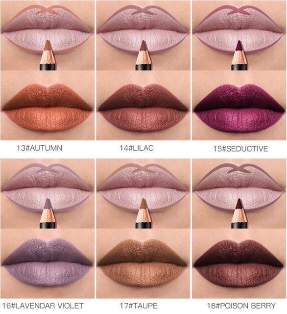 HOT 6PCs/set 36 Colors Nude lip liner Matte Lip liner Pencil Waterproof