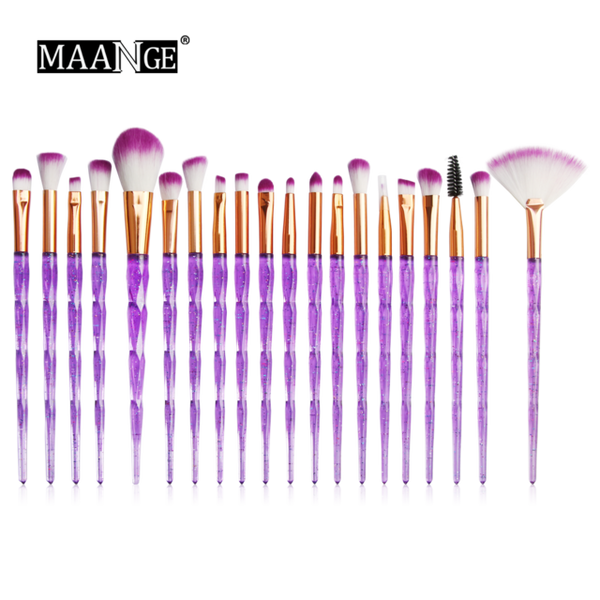 7-20Pcs Diamond Makeup Brushes Set Powder Foundation