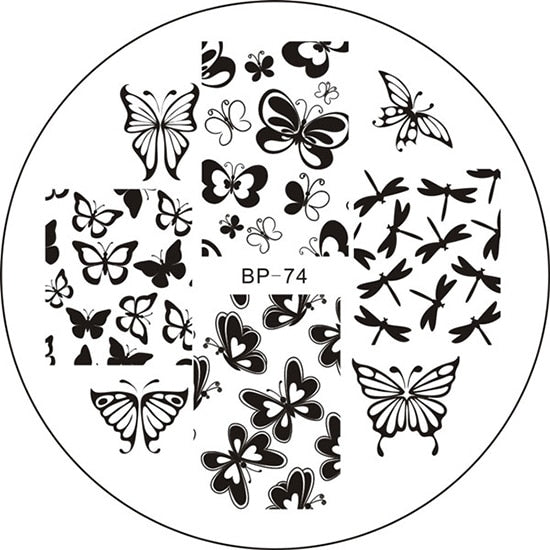 BORN PRETTY Round Nail Stamping Plate Geometry Catcher Feather Ballet Swan Dream Flower Manicure Nail Art Image Template