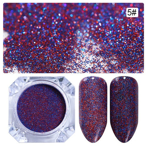 BORN PRETTY Starry Nail Glitter Powder Holographic Laser Glitters Dust Manicure Nail Art Decorations