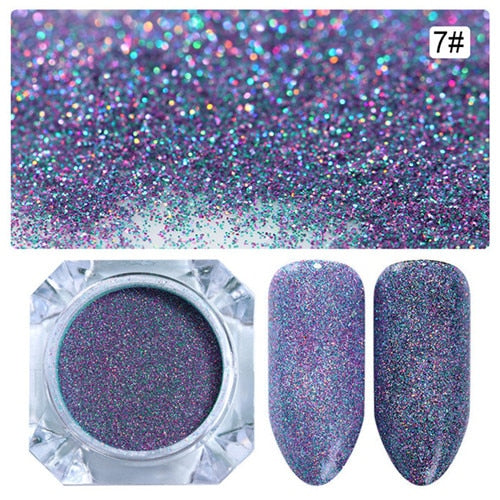 BORN PRETTY Starry Nail Glitter Powder Holographic Laser Glitters Dust Manicure Nail Art Decorations