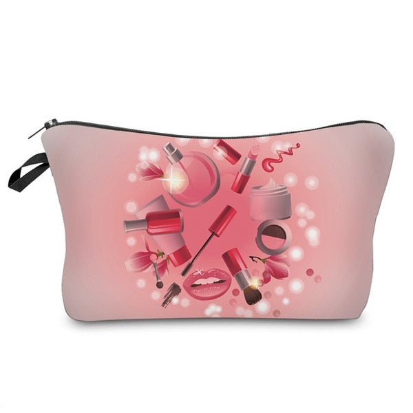 Women Cosmetic Bags 3D Printed Makeup