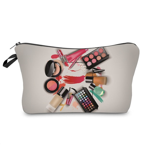 Women Cosmetic Bags 3D Printed Makeup