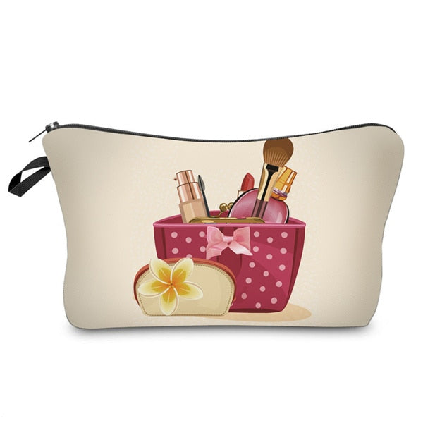 Women Cosmetic Bags 3D Printed Makeup