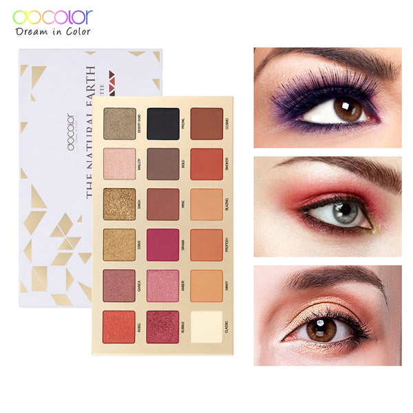 Docolor 18 Color Nude Shining Eyeshadow Palette Makeup Glitter Pigment Smoky Eye Shadow Palette Waterproof Cosmetics
